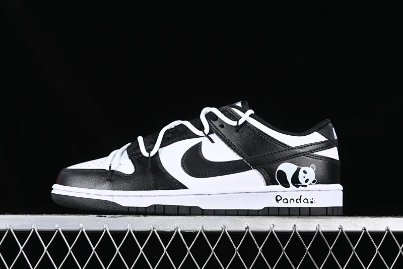 All Categories Nk SB Dunk Series Nk SB Dunk Low Low-top sneakers Nk Dunk Low Black and White Panda Customized version of deconstructed strap casual sneakers DD1391-100